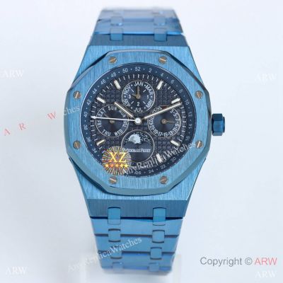 Swiss Replica Audemars Piguet new Royal Oak Perpetual Calendar Blue-coated Case Watch 41mm